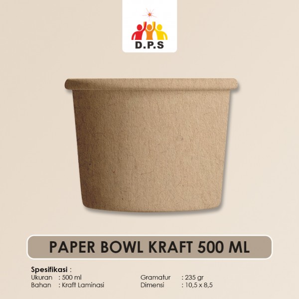 PAPER BOWL POLOS KRAFT 500 ML PAPER BOWL POLOS KRAFT 500 ML